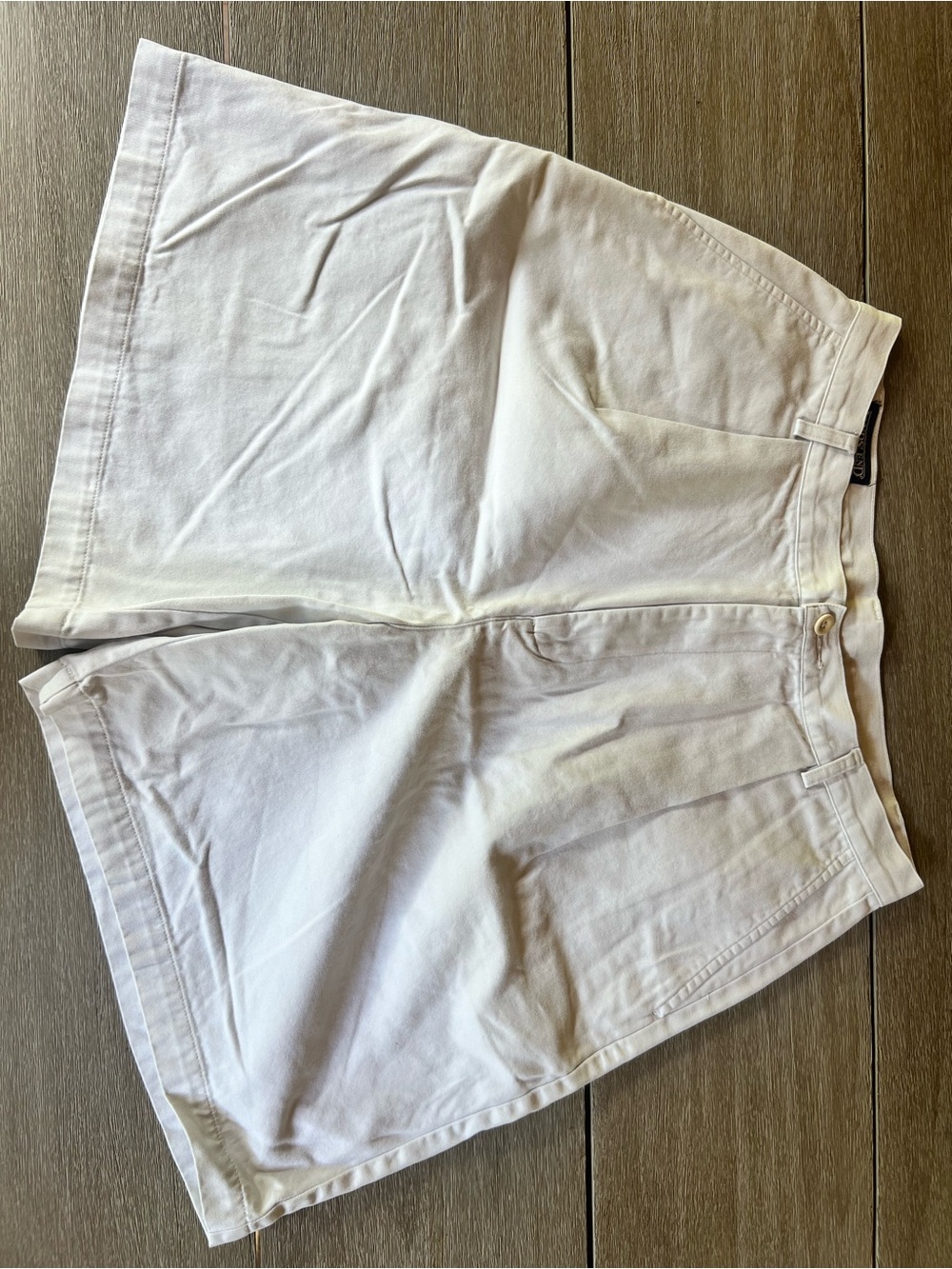 Lands' End Women's White Flat-Front Cotton Shorts